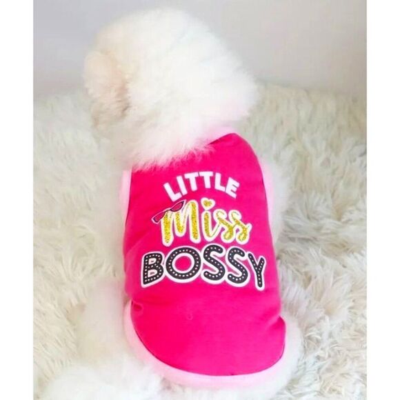 Little Miss Bossy Dog Cat Pet Small Pink Shirt NWOT - Picture 1 of 3